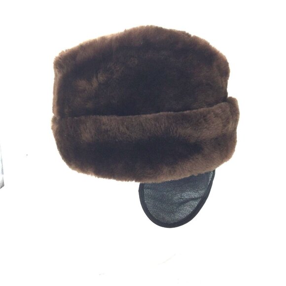 VTG EDDIE BAUER Mens Size M Trapper Hat Faux Fur Ear Flap USA - Picture 1 of 9